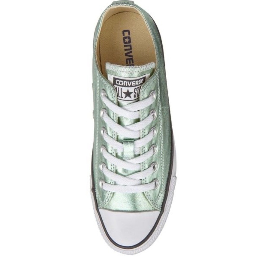 Converse Chuck Taylor All Star Metallic Green jade-colored shimmering sneaker 6‎